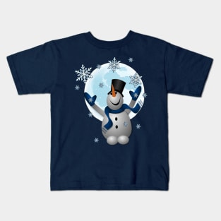 Snowman Winter Lover Snowflakes Kids T-Shirt